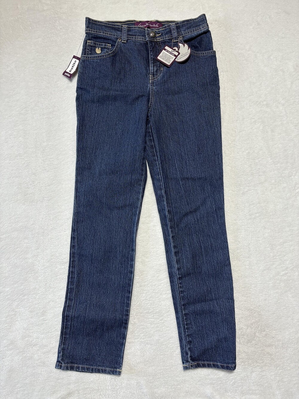 Gloria Vanderbilt Jeans Womens 4 Petite Amanda Classic Tapered Stretch Denim New